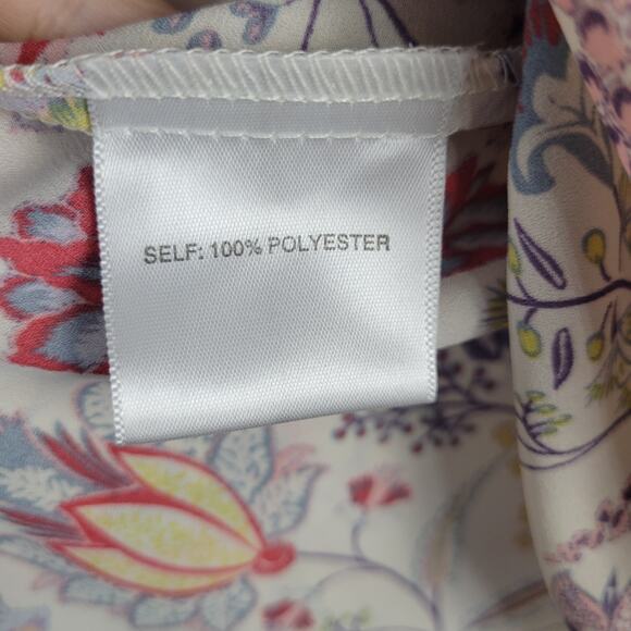 Rose + Olive floral long tie sleeve v-neck top size 3X multicolor boho - Picture 9 of 12